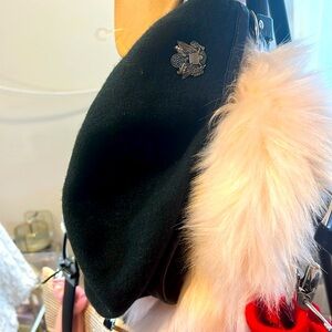 Dark Green Wool Beret With Military Pin